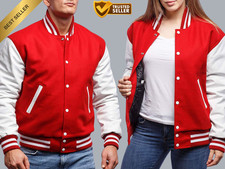Giacca uomo donna bicolore bottoni a pressione Varsity classica college sport letterman