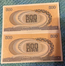 500 LIRE BIGLIETTO Due Serie