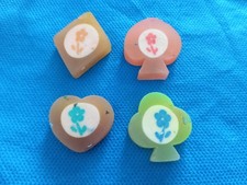 x4 GOMME GOMMINE da COLLEZIONE Vintage ERASER Anni '80s Rare SEMI CARTE FRANCESI