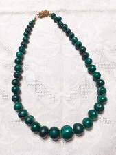 Collana Vintage Anni'70 In Pietra Naturale Malachite.