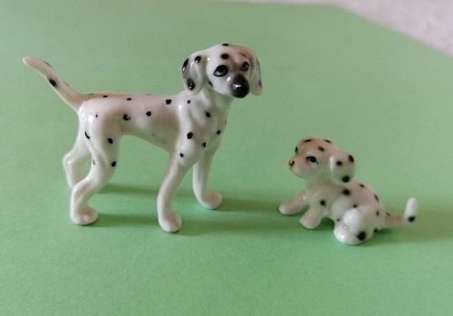 Miniature antiche coppia cani - miniature,