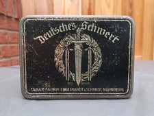 Vecchia scatola di latta patriottica * spada tedesca * Engelhardt & Schmidt Norimberga