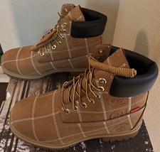 Stivali impermeabili premium Supreme x Timberland 6 pollici nuovi con scatola patchwork grano taglia 9