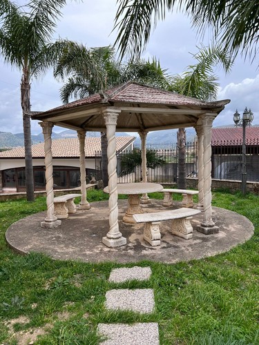 Gazebo cemento bianco - cemento,
