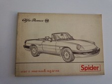 ALFA ROMEO SPIDER -Libretto originale Uso e Manutenzione 2/1986