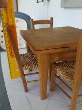 Sedie impagliate e Tavolo allungabile in legno fatte a mano oggetto arredo/gioco