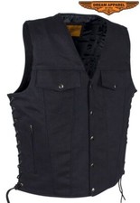 Gilet uomo denim nero moto