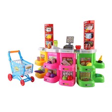 Set gioco finto supermercato per bambini - bancone negozio, carrello, cibo (luci e suoni)
