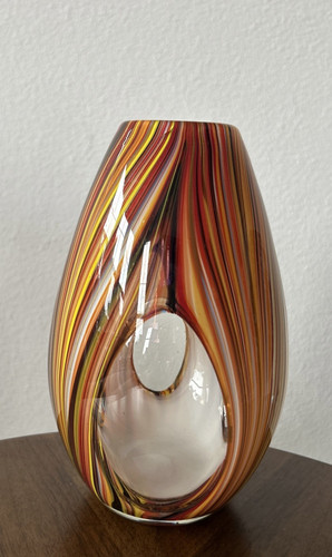 Vaso vetro artistico a - vetro,