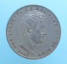 CARLO ALBERTO 5 LIRE 1842