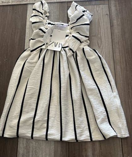 Abito zara nero panna righe - a,