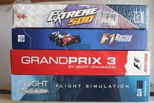 4 videogiochi PC simulatori auto/moto/volo in Big Box