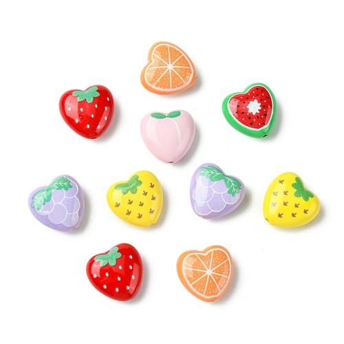 26pz perline frutta acriliche - 26pz,