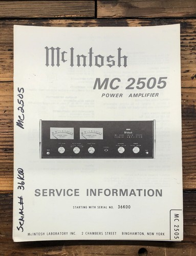 Mcintosh mc2505 2505 - mcintosh,