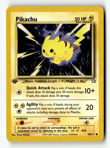 Pokemon card pikachu - pokemon, 1st
