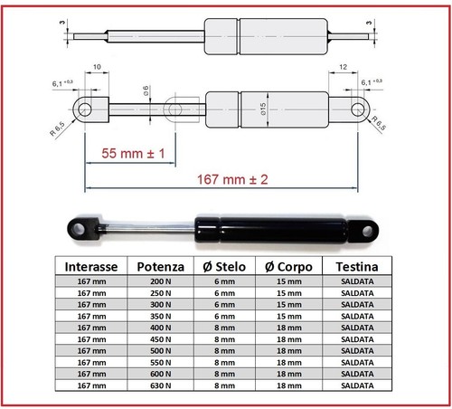 Pistone pistoncino molla gas - molla, a