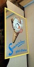 Grande Quadro A Specchio Vintage Da Collezione Pubblicitario Gelati Sammontana