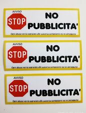 NO POSTA INDESIDERATA PUBBLICITA CASSETTA POSTALE CONDOMINIO SPAM LEGGE 196 3 pz