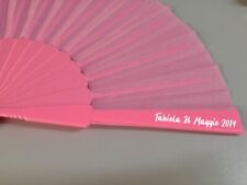 75 VENTAGLI VENTAGLIO ROSA PERSONALIZZATI PER COMUNIONE + OMAGGIO
