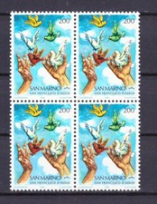 Francobolli San Marino 1982 San Francesco 200 L.  MNH QUARTINA SAS1104