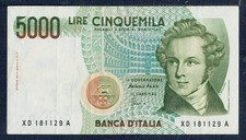 ITALIAN REBUPPLICA - 5000 LIRE