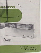 D127-SANYO TRANSISTOR RADIO MOD.105-P10-DEPLIANT  LINGUA INGLESE