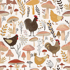 Pellicola Adesiva per Mobili Fantasia Animali Carta Parati Funghi Campagna Carta