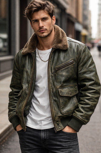 Bomber uomo vera pelle - , di