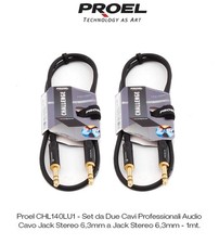 Proel CHL140LU1 - 2 Cavi 1mt professionale BILANCIATO jack stereo 6.3 mm