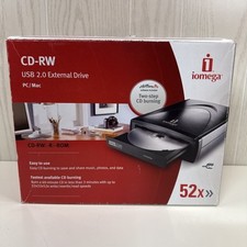 Iomega CD-RW Unità Esterna 52x2x52x USB 2.0 PC Mac Computer Vintage