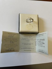 Anello Oro Bianco 18 kt Con Diamante 0,15 ct H-VS Taglio Brillante-cert. Gemoré