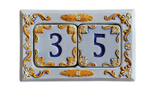 Numero civico in ceramica per esterni blu o rosso componibile personalizzabile