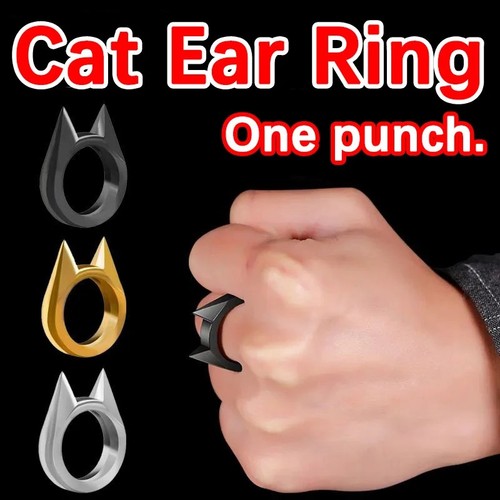 Anello gatto acciaio - gatto, inox