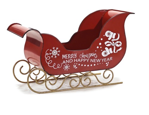 Slitta babbo natale rossa e - slitta,