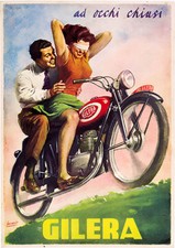 GILERA MOTO POSTER PUBBLICITÀ