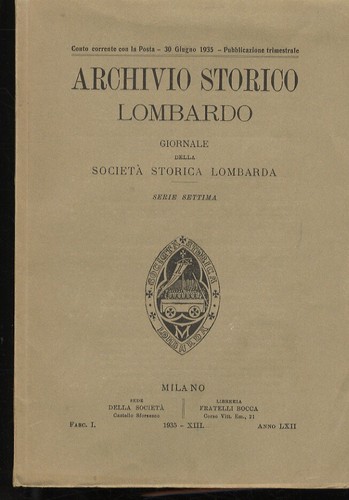 Archivio storico lombardo - archivio,