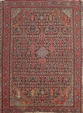 Pre-1900 Tradizionale Annodato a Mano Antico Malayer Verdura Tingere Tappeto 5x6