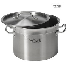 PENTOLA PROFESSIONALE ACCIAIO INOX COPERCHIO CUCINA CATERING RISTORANTE AISI 304