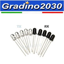 10 Pezzi diodo IR led ricevitore trasmettitore 940nm 5mm infrarosso TX RX