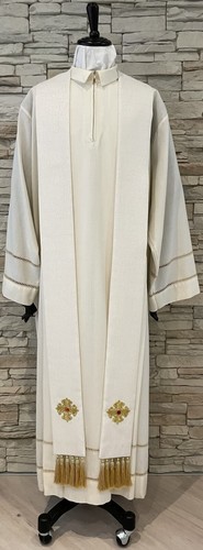 Stola bianco lurex croce