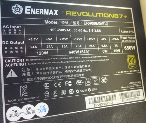 Alimentatore pin enermax - alimentatore,