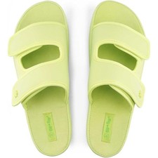 Infradito da donna con velcro fiore verde lime chiaro 39