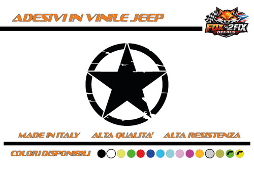 Adesivi auto moto stella jeep - auto,