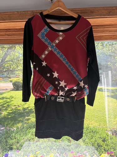 Abito blusa con cintura stampa
