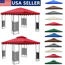 Gazebo impermeabile 10'x10' tettoia di ricambio superiore 1 2 livelli parasole UV copertura patio
