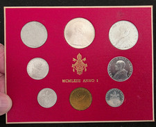 Vaticano Serie 8 Monete Paolo VI 1 2 5 10 20 50 100 500 Lire Anno 1963 Anno I