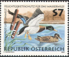 Austria 2001 Anatre Uccellini Zone Umide Conservazione Caccia 1v MNH