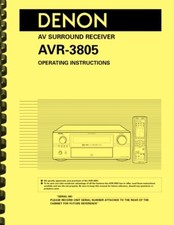 Denon AVR-3805 Ricevitore audio surround MANUALE DEL PROPRIETARIO 