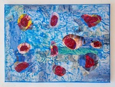 Joseph Zicchinella-stupenda tecnica mista su tela 30x40 ,no Mimmo Rotella