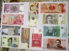 LOTTO  11  Banconote  MONDIALI.     Tgs ,monete,banconote, mondiali,antiche